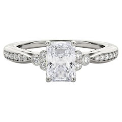 GIA 1.52ct Radiant Bezel Antique Ribbon Prong Bridge Diamond Ring GIA 1.52ct Radiant Bezel Antique Ribbon Prong Bridge Diamond Ring