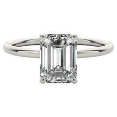 Anello con diamante solitario a forma di aureola nascosta da 2,15 carati certificato GIA