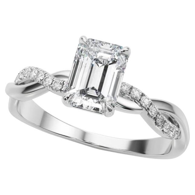 GIA 2,01 Karat Pave Entwined Nature Band Smaragd Diamantring