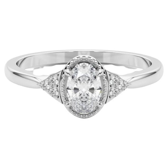 GIA Certified 1.80 Carat Milgrain Oval Bezel Geometric Platinum Diamond Ring For Sale