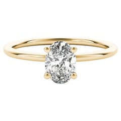 GIA Certified 2.01 Carat Oval Solitaire Four-Prong 18K Yellow Gold Diamond Ring