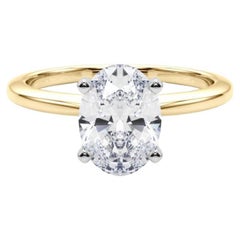GIA Certified 0.80 Carat Oval Prong Set Solitaire Diamond Ring