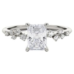 GIA Certified 1.52 Carat Trellis Vine Cluster Radiant Diamond Ring