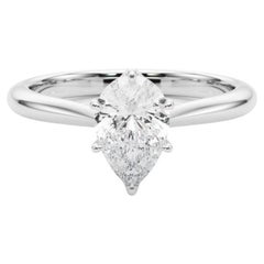 GIA Certificato 1,30 Carati Pera Solitario Cattedrale  Anello con diamante