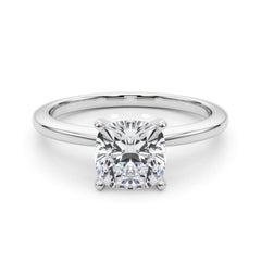 Anello con diamante solitario in platino certificato GIA da 3,01 carati con cuscino e incastonatura a forchetta