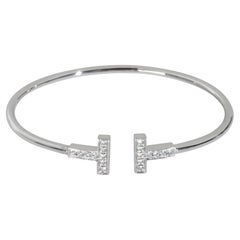 Tiffany & Co. White Gold Diamond Tiffany T Wire Bracelet