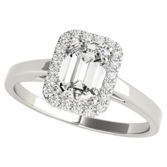 Smeraldo aureolato da 2,01 carati certificato GIA  Anello con diamante