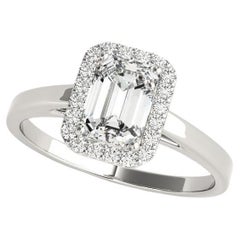 GIA Certified 2.01 Carat Emerald Halo  Diamond Ring