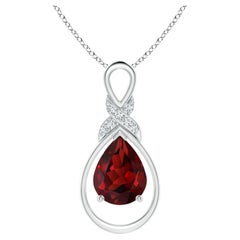 Angara 1,8ct Naturgranat Unendlichkeit Anhänger mit Diamant in 14K Gold