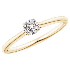 Angara 14K Gold Round Diamond Cathedral Solitaire Engagement Ring