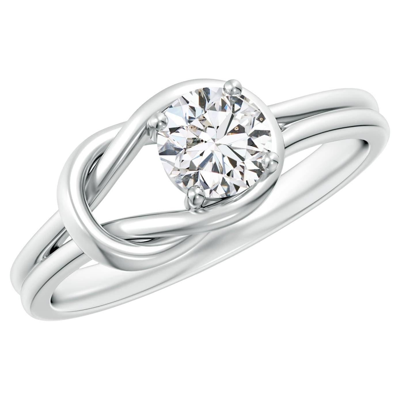 Angara 14K Solid Gold Diamond Infinity Knot Solitaire Ring, 0.47ct