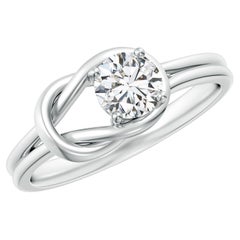 Angara 14K Solid Gold Diamond Infinity Knot Solitaire Ring, 0.47ct