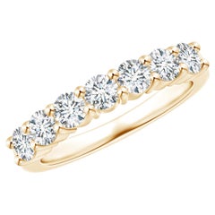 Angara Natural Seven Stone 1.02 ct Diamond Wedding Ring in 14K Solid Gold