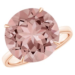 Angara Natural Claw-Set Round 5.1 ct Morganite Cocktail Ring in 14K Solid Gold