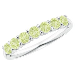 Angara Natural Half Eternity Seven Stone Peridot Wedding Ring in 14K Solid Gold