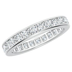 Angara Natural Channel-Set 1.57ct Diamond Eternity Wedding Ring 14K Solid Gold