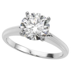 GIA Certified 3.01 Carat Round Solitaire Classic Bague en diamant