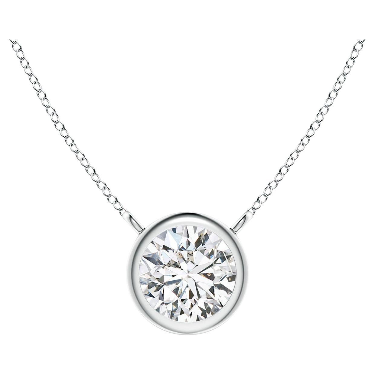 Angara Collar Colgante de Diamantes Redondos Engastados en Bisel, Oro macizo de 14 quilates, 0,25 ct en venta