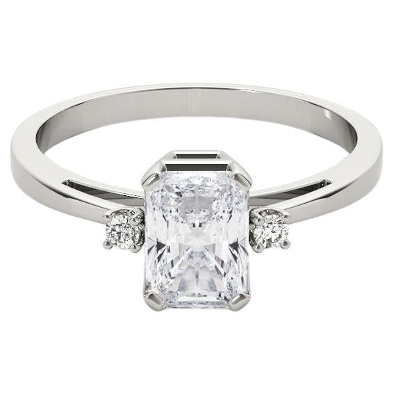 GIA-zertifizierter 2 Karat Radiant-Dreistein Diamantring