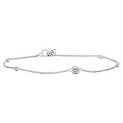 Bracciale con diamanti ovali naturali incastonati a castone in oro 14K