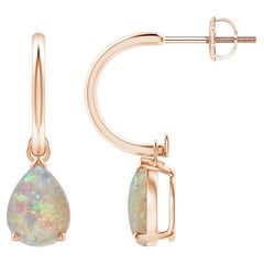 Angara Natural Pear-Shaped 1.4 ct Opal Drop Earrings with Screw Back in 14K Gold