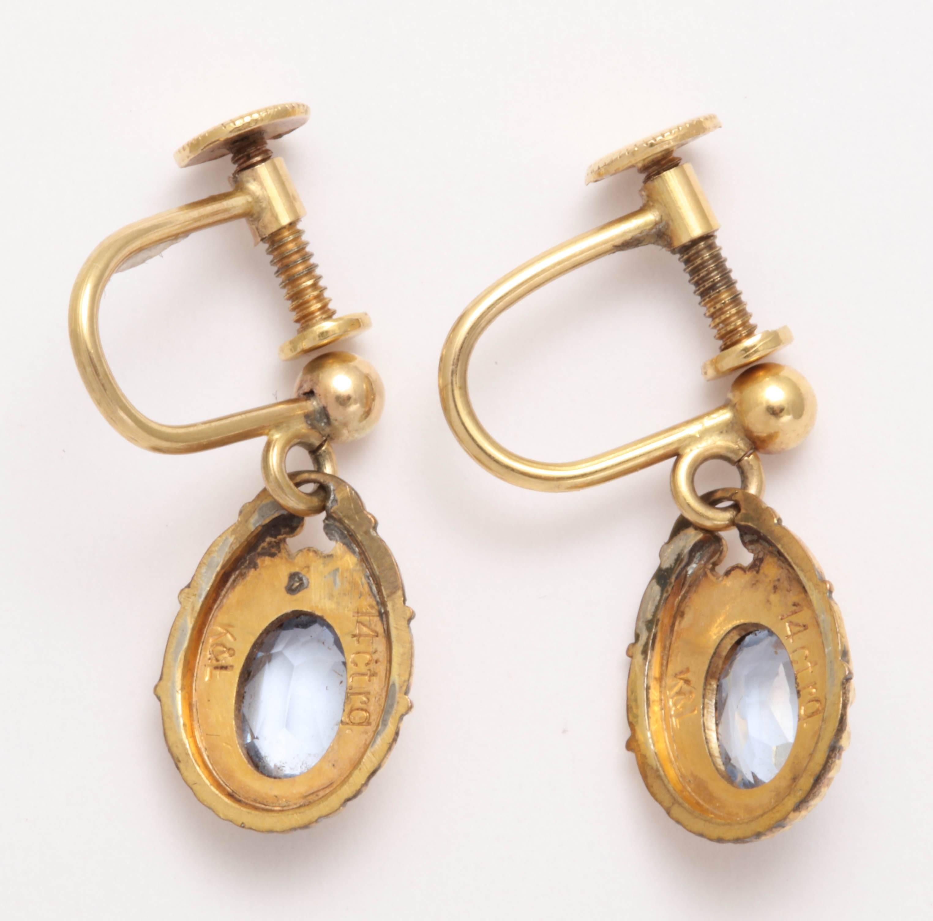 Aquamarine Gold Drop Earrings In Excellent Condition In New York, NY