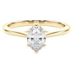 GIA zertifiziert 1 Karat Oval Solitär Multi-Prong Rose Diamant Ring