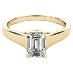 Bague à émeraude cathédrale certifiée GIA de 1.3 carats à tenons entrelacés