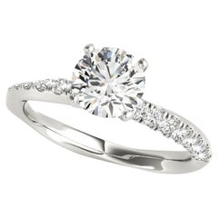 GIA zertifiziert 2ct Runde Twisted Pave Band Solitär Platin Diamantring
