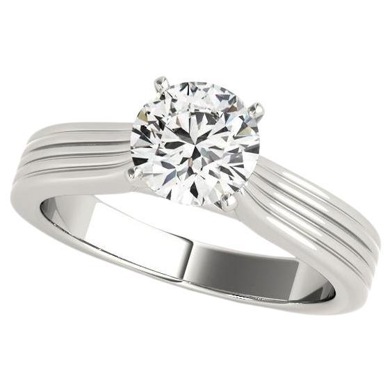 GIA 2.01ct Round Timeless Solitaire
Ribbed Band Diamond Ring