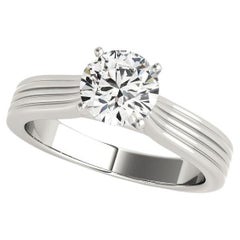GIA 2.01ct Round Timeless Solitaire
Ribbed Band Diamond Ring