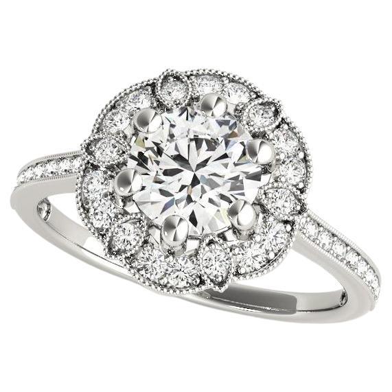 Fiore aureolato rotondo da 2,71 carati certificato GIA  Anello con diamante