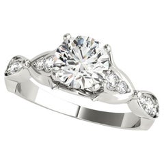 GIA zertifiziert 1,1 Karat Runde Kathedrale Marquise Blatt Platin Diamantring