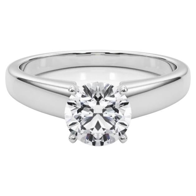 Anillo de diamantes solitario clásico redondo de 1,5 quilates certificado por el GIA