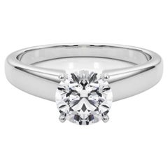 GIA-zertifizierter 1,5 Karat runder klassischer Solitär-Diamantring