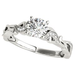 GIA 1.6ct Anillo de diamantes redondo Twisted Vine Solitaire Milgrain