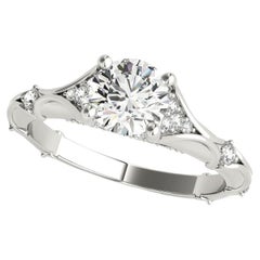 GIA 1,22ct Runde Solitär
versteckte Pave Vintage Diamant Ring