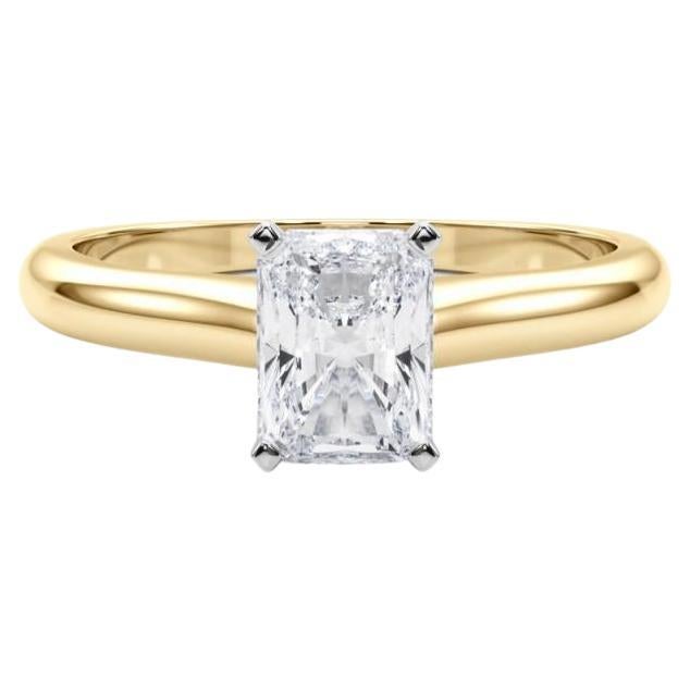 GIA zertifiziert 2.2ct Radiant Slim Band Classic Solitaire Diamantring