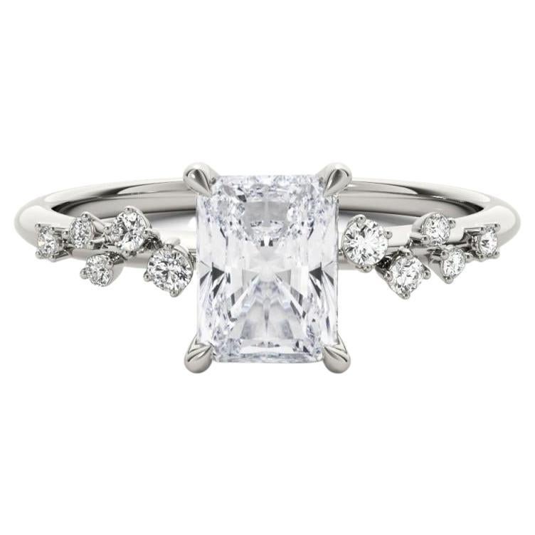 GIA Certified 2.22 Carat Trellis Vine Cluster Radiant Platinum Diamond Ring