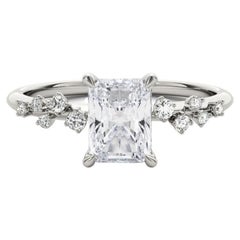 GIA Certified 2.22 Carat Trellis Vine Cluster Radiant Platinum Diamond Ring