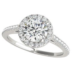 GIA zertifiziert 1,7 Karat runder Halo Pave Diamantring