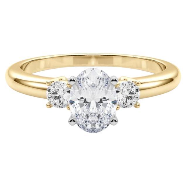 GIA 1.5ct Oval 3-Stone Past, Present
Future 18K Yellow Gold Diamond Ring
