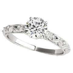 GIA 2,01 Carati Solitario Rotondo Fiori in Fiore  Anello con diamante