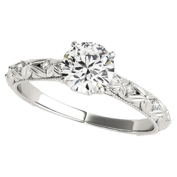 GIA 1,72 Carati Solitario Rotondo Flowers in Bloom Anello con Diamante in Oro Bianco 18K