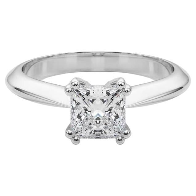 GIA 1.3 Carat Cushion Solitaire Tulip Cathedral  Bague en diamant