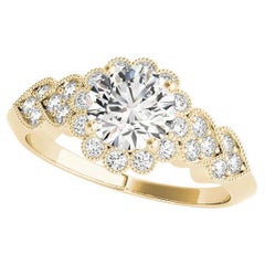 GIA Certified 1.7 Carat Round Halo Sunflower Heart Diamond Ring GIA Certified 1.7 Carat Round Halo Sunflower Heart Diamond Ring