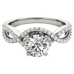 GIA 1,52ct Solitario rotondo Infinity Symbol Halo Anello di diamanti in oro bianco 18K