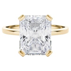 GIA 1.01 Carat Solitaire Radiant 4-Prong Basket 18K Yellow Gold Diamond Ring