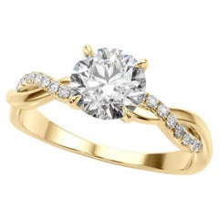 GIA 2,51ct Anello con diamanti in oro giallo a forma di vite attorcigliata e ispirata alla Nature