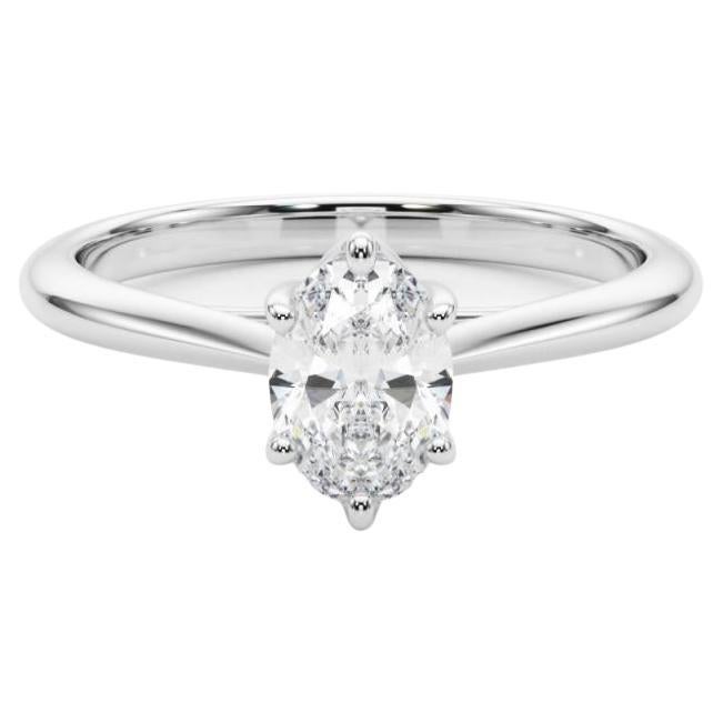 Anillo de diamantes rosa ovalado solitario de 1.32 quilates con múltiples puntas, certificado por el GIA